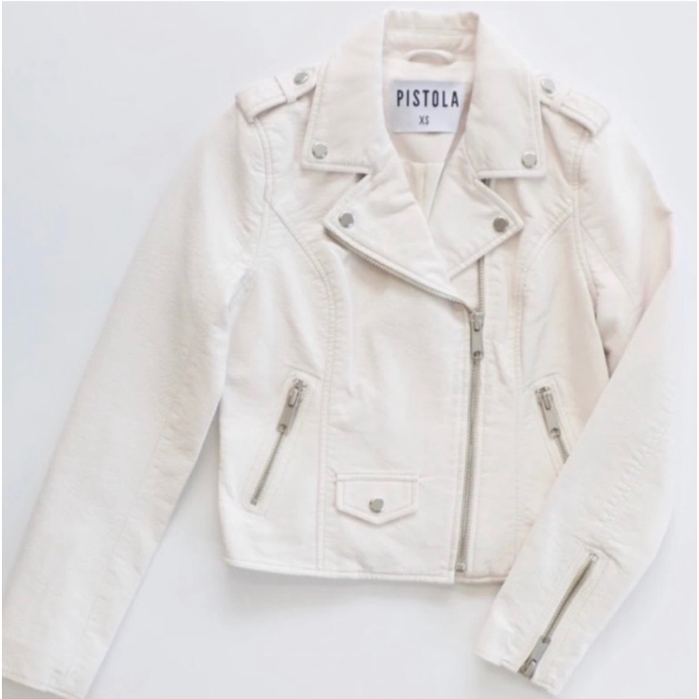 PISTOLA White Faux Leather Jacket